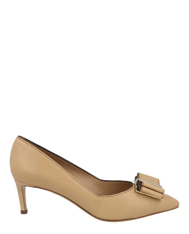 Ferragamo Womens Zaia Leather Pumps---Comfortable Leather Pumps for Office and Everyday Wear