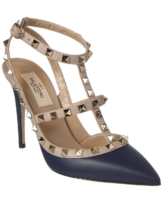 Valentino Rockstud Caged 100 Leather Pump---Comfortable Leather Pumps for Office and Everyday Wear