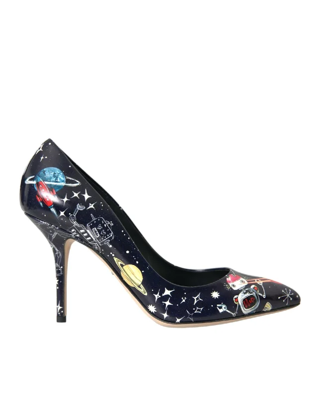 Dolce & Gabbana Space Robot Leather Heels Pumps Shoes---Comfortable Leather Pumps for Office and Everyday Wear