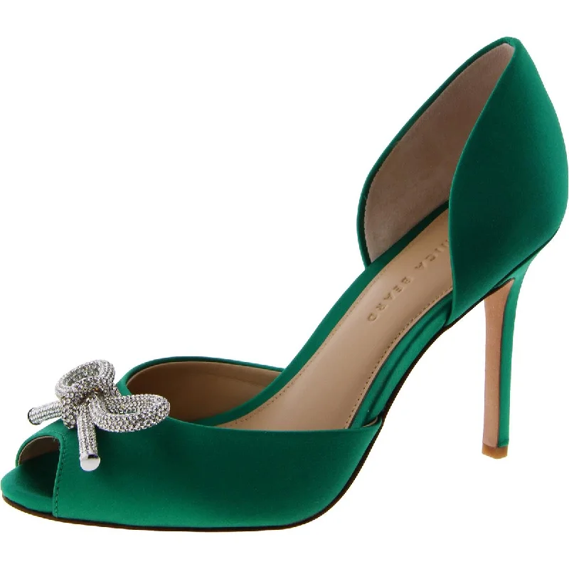 Trendy Peep Toe Platform Heels Crafted from Genuine Leather--Womens Bow Peep Toe D'Orsay Heels