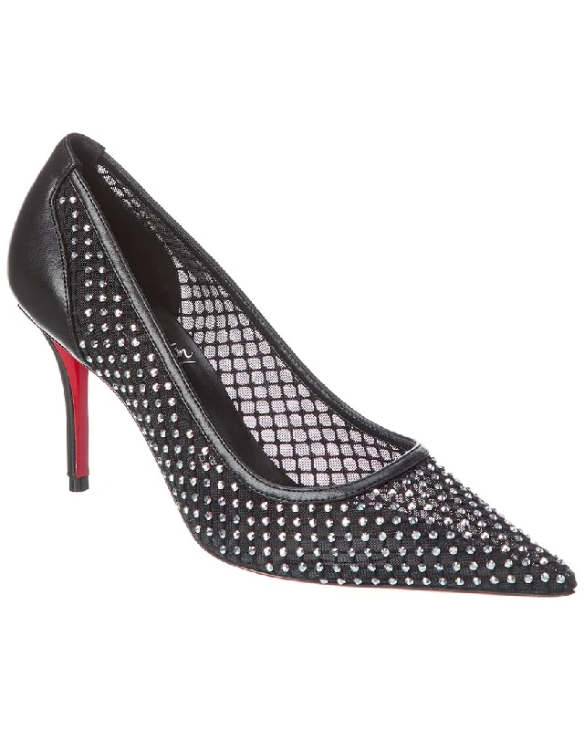 Christian Louboutin Apostropha 80 Mesh & Leather Pump---Comfortable Leather Pumps for Office and Everyday Wear