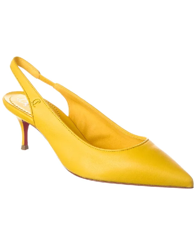 Fashionable Leather Slingback Pumps for Casual Wear--Christian Louboutin Sporty Kate 55 Leather Slingback Pump