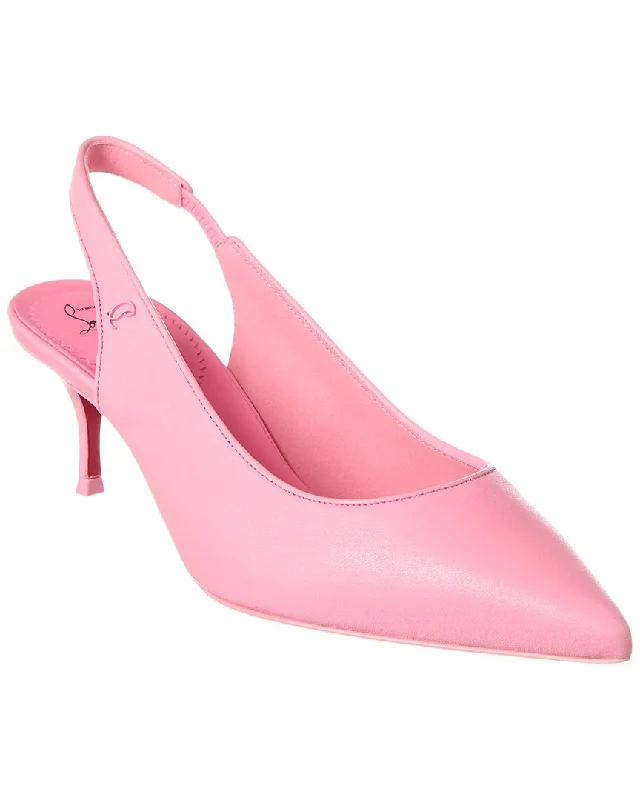 Fashionable Leather Slingback Pumps for Casual Wear--Christian Louboutin Sporty Kate 55 Leather Slingback Pump