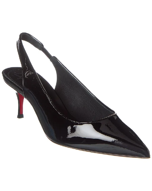 Sleek and Shiny Patent Pump Heels for a Polished Look--Christian Louboutin Sporty Kate 55 Patent Slingback Pump