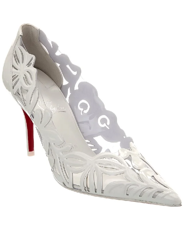 Sleek and Shiny Patent Pump Heels for a Polished Look--Christian Louboutin Apostropha Petunia 80 Pvc & Patent Pump