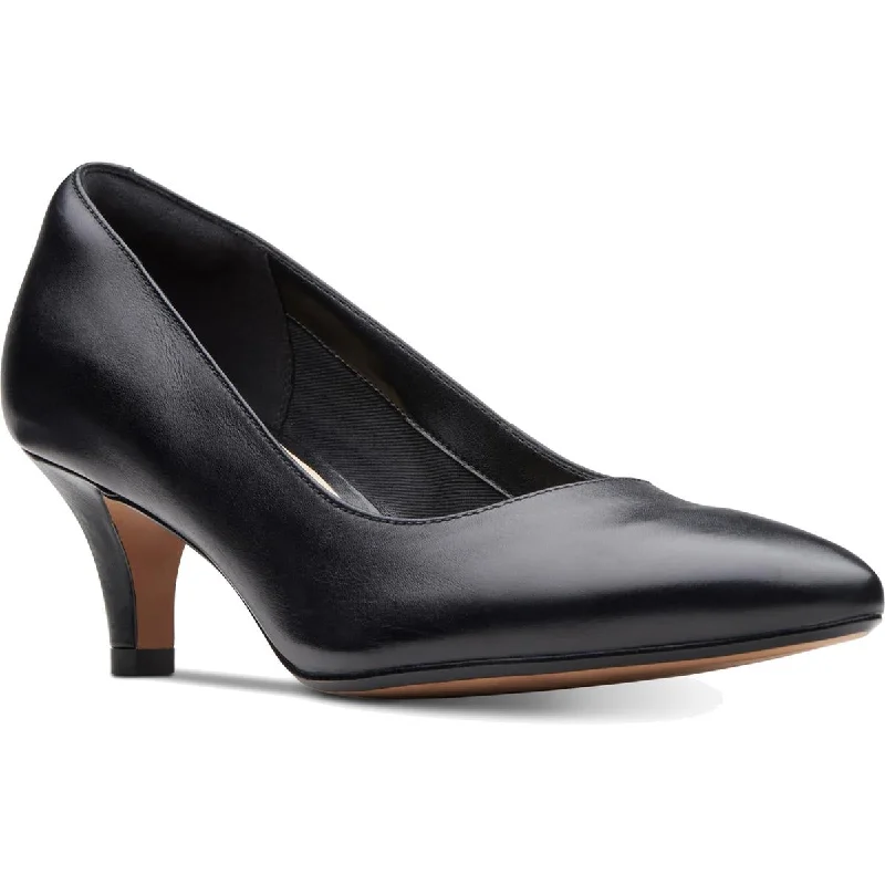 Womens Leather Solid Pumps---Comfortable Leather Pumps for Office and Everyday Wear