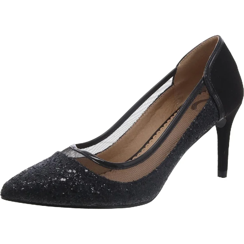 Womens Glitter Pointed Toe Pumps---Trendy Glitter Heels for a Glamorous Look