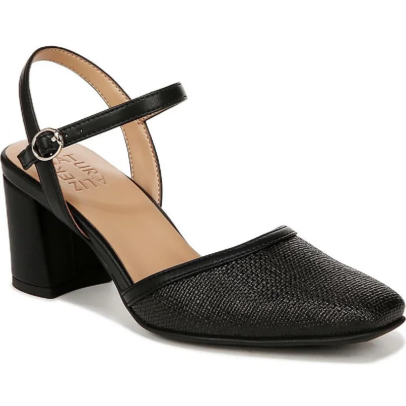 Wave Womens Woven Square Toe Slingback Heels---Durable Square Toe Block Heels for Everyday Use