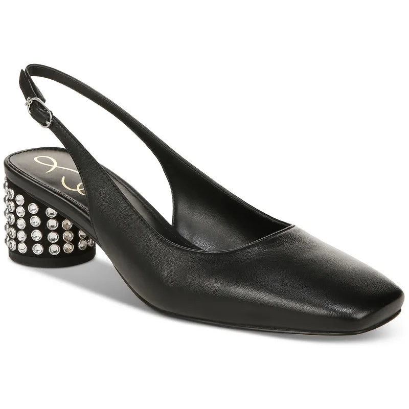 TERRA GEM Womens Leather Embellished Pumps---Comfortable Leather Pumps for Office and Everyday Wear