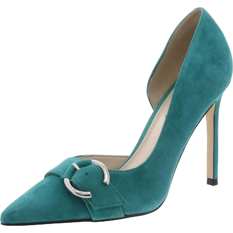 Affordable Suede Ankle Pumps for All-Day Wear--Finite Womens Suede Stiletto D'Orsay Heels