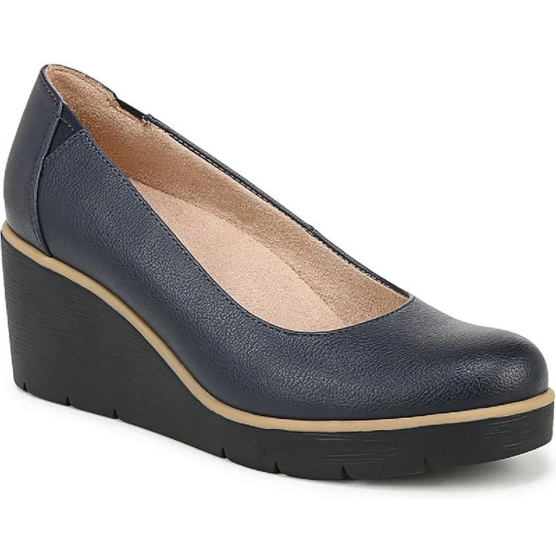 Stylish Slip-On Pumps for Quick Elegance---About Time Womens Faux Leather Slip On Wedge Heels