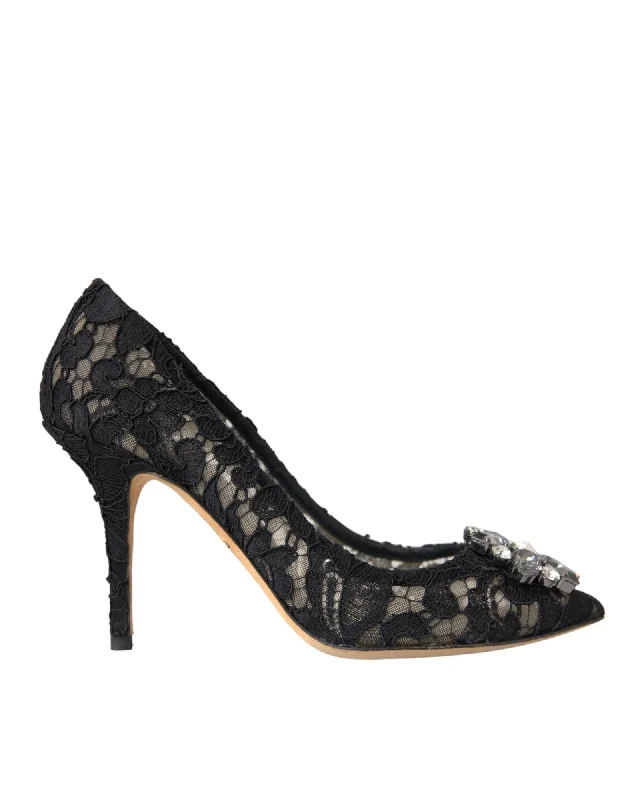 Dolce & Gabbana Crystal Embellished Lace Pumps---Chic Embellished Pumps for a Glamorous Look