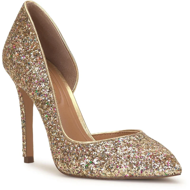 Prizma 8 Womens Glitter Stiletto D'Orsay Heels---Trendy Glitter Heels for a Glamorous Look