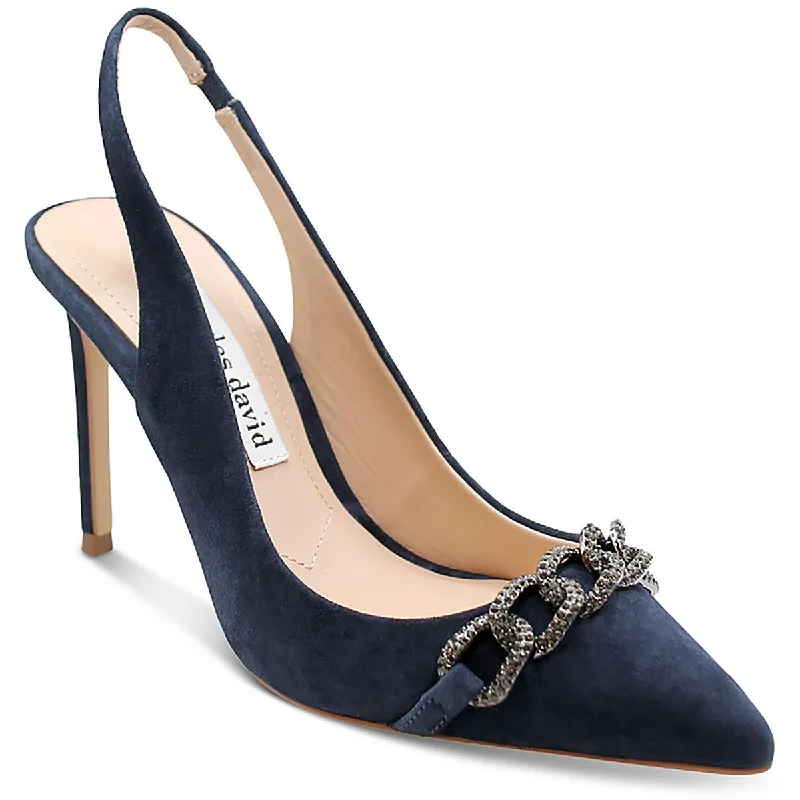 Affordable Suede Ankle Pumps for All-Day Wear--Womens Suede Slip On Slingback Heels