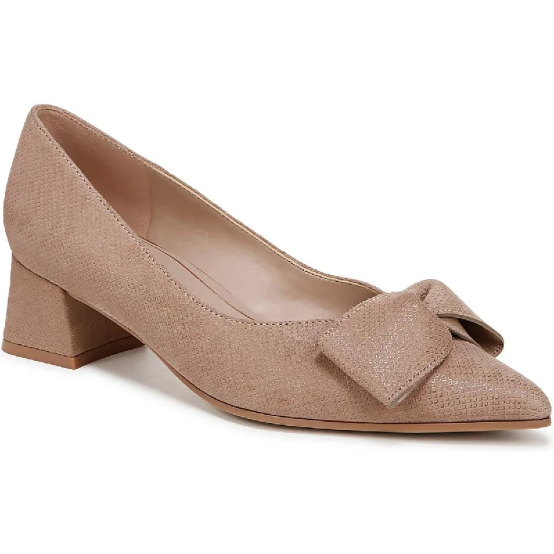 Affordable Suede Ankle Pumps for All-Day Wear--MAVIS Womens Suede Bow Pumps