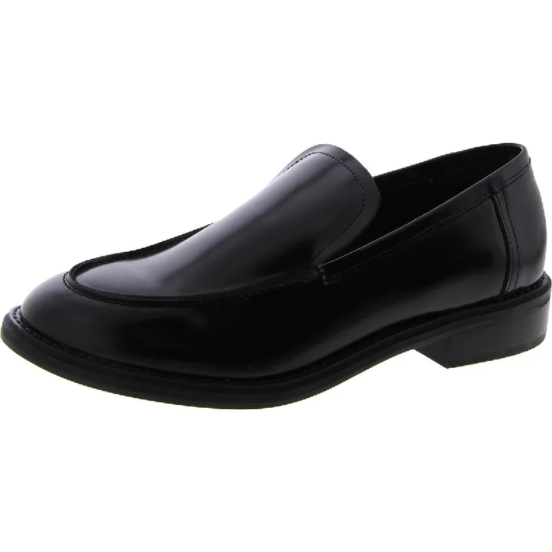 Trendy Chunky Heel Pumps for Casual Wear--Larusso Womens Leather Slip On Loafer Heels