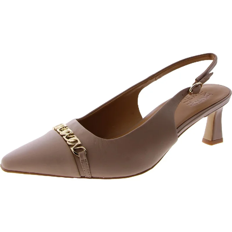 Dovey Womens Leather Slip-On Pumps---Comfortable Leather Pumps for Office and Everyday Wear