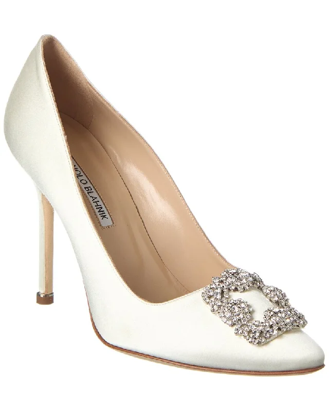 Manolo Blahnik Hangisi 105 Satin PumpAffordable Satin Heels with a Luxe Touch