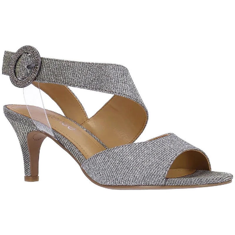 Stylish Ankle Strap Heels for Women--Safira Womens Shimmer Ankle Strap Heels