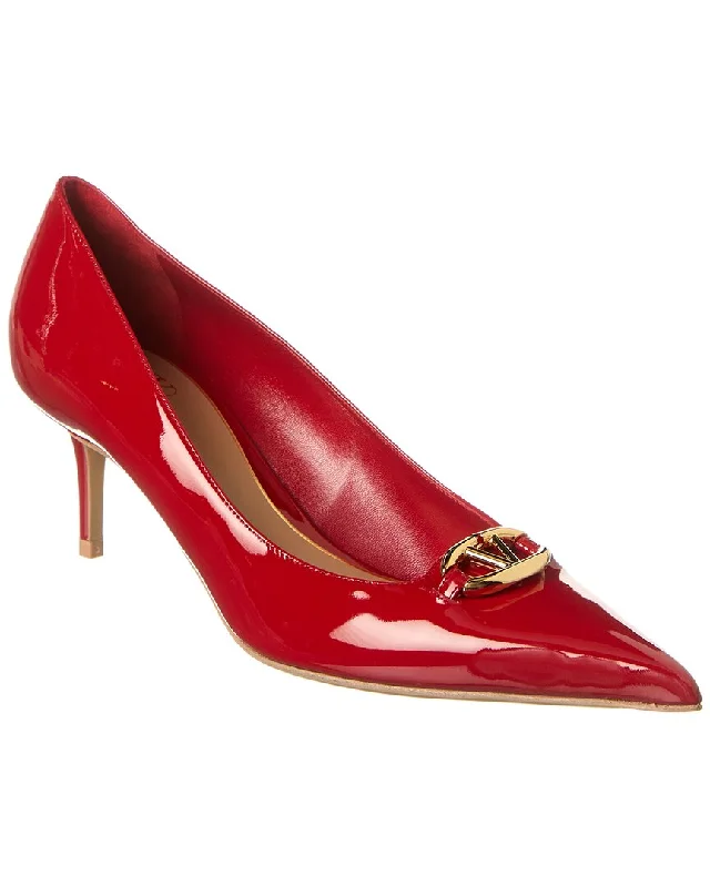 Sleek and Shiny Patent Pump Heels for a Polished Look--Valentino Vlogo 60 Patent Pump