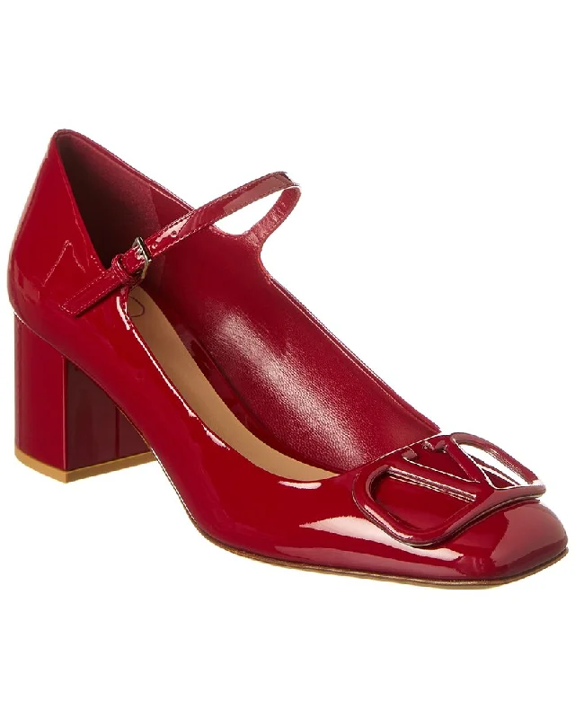 Sleek and Shiny Patent Pump Heels for a Polished Look--Valentino Vlogo 60 Patent Pump