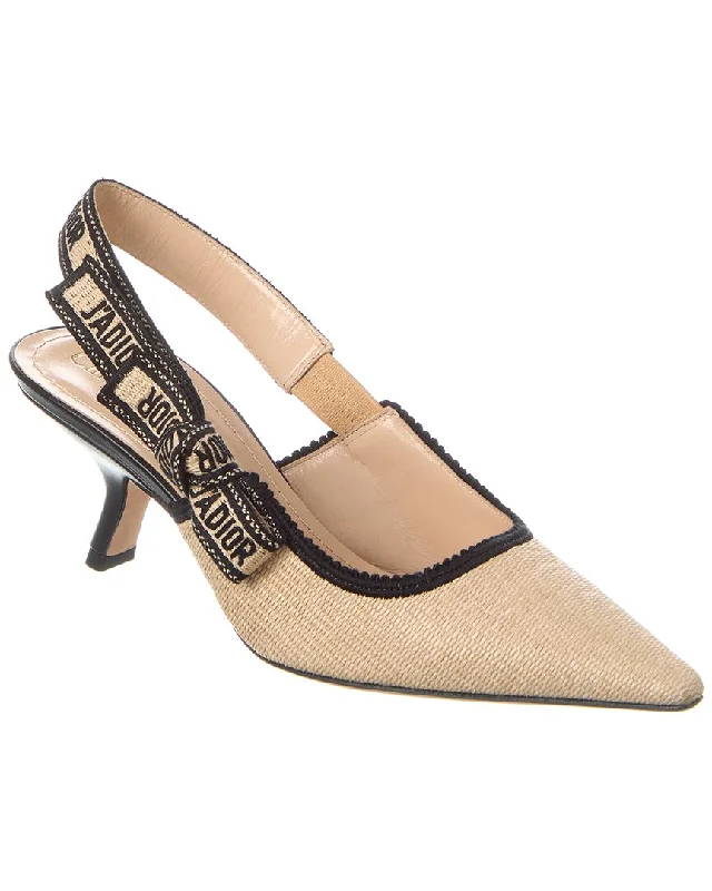 Dior J'adior Leather-Trim Slingback Pump---Comfortable Leather Pumps for Office and Everyday Wear