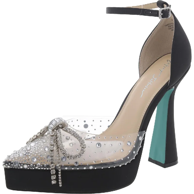 Womens Satin Embellished Platform HeelsAffordable Satin Heels with a Luxe Touch