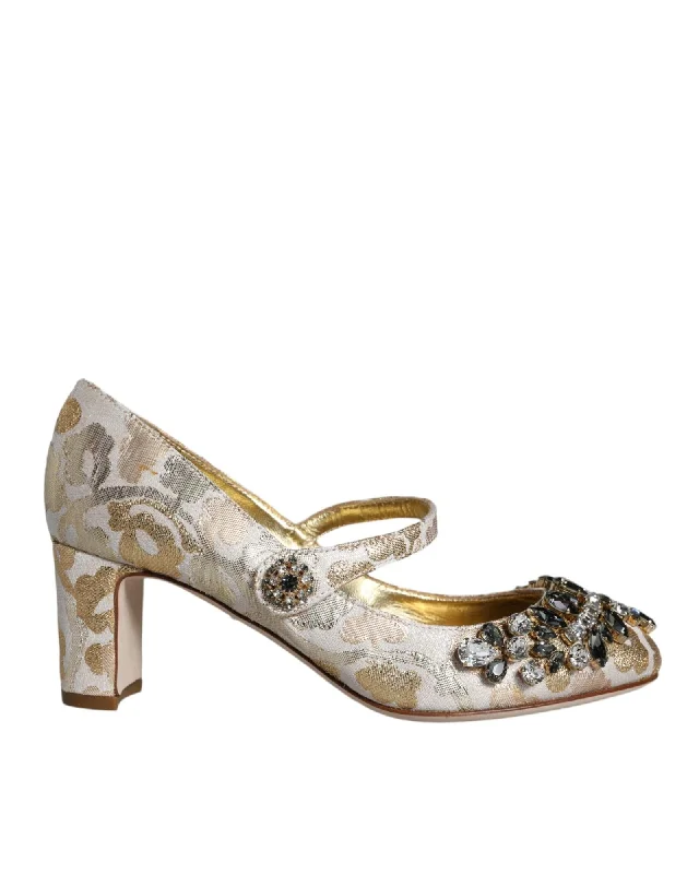 Affordable Rhinestone Pumps for a Dazzling Look---Dolce & Gabbana  Brogue Pumps with Crystal Embellishment