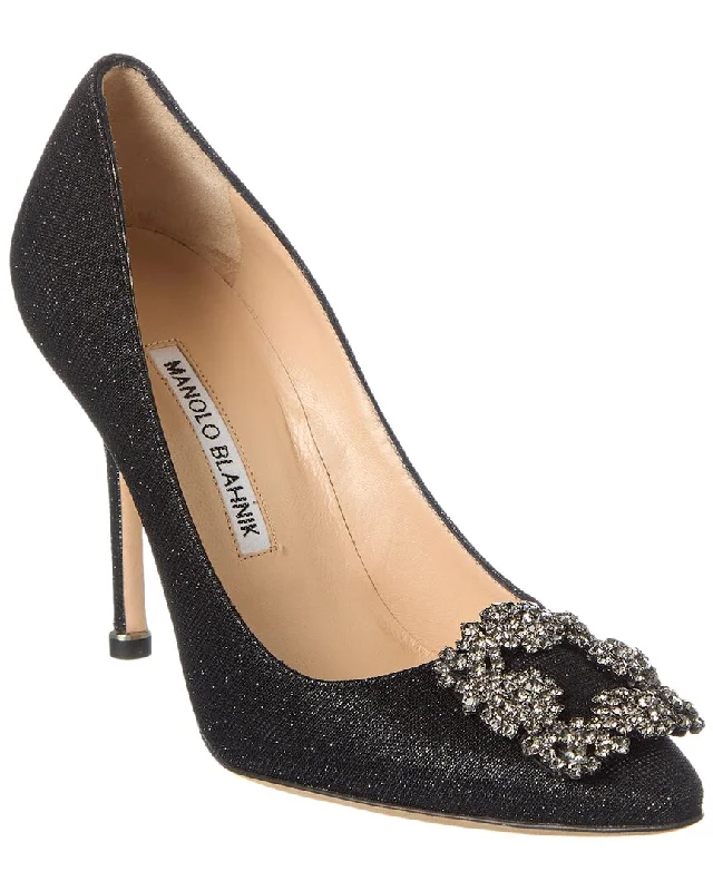 Manolo Blahnik Hangisi 105 Glitter Pump---Trendy Glitter Heels for a Glamorous Look