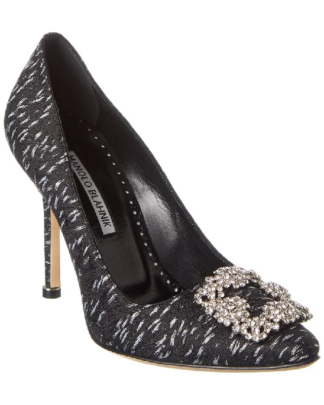 Versatile Heeled Sandals for Any Occasion---Manolo Blahnik Hangisi 105 Jacquard Pump