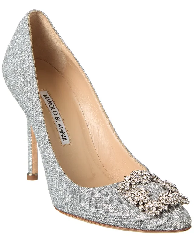 Manolo Blahnik Hangisi 105 Glitter Pump---Trendy Glitter Heels for a Glamorous Look