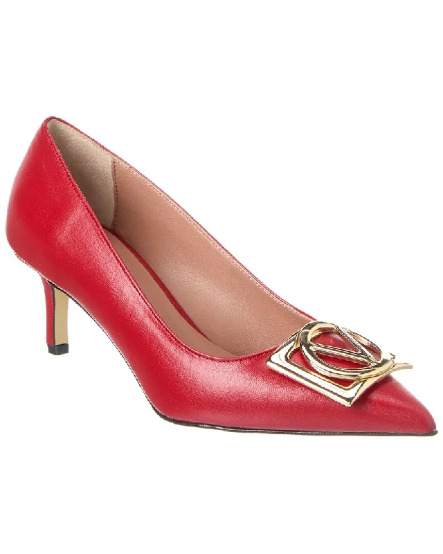 Valentino By Mario Valentino Doria Leather Pump---Comfortable Leather Pumps for Office and Everyday Wear