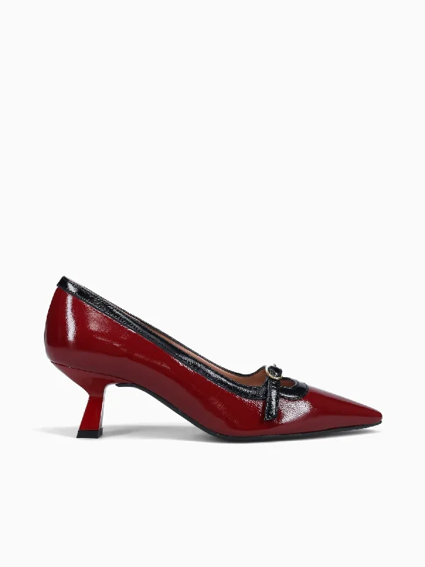 Stiletto Heel Pumps with Perfect Fit--1626 Rubino Nero naplak-Fashionable & Classic