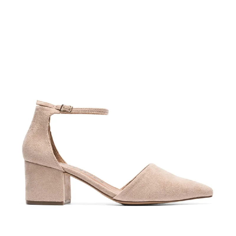 Affordable Suede Ankle Pumps for All-Day Wear--Biadevived Nougat Suede Pumps