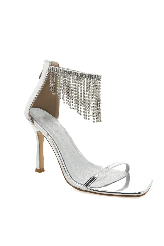 Stiletto Heel Pumps with Perfect Fit--BiLLiNi Barlow High Stiletto Heel Diamante Silver-Fashionable & Classic