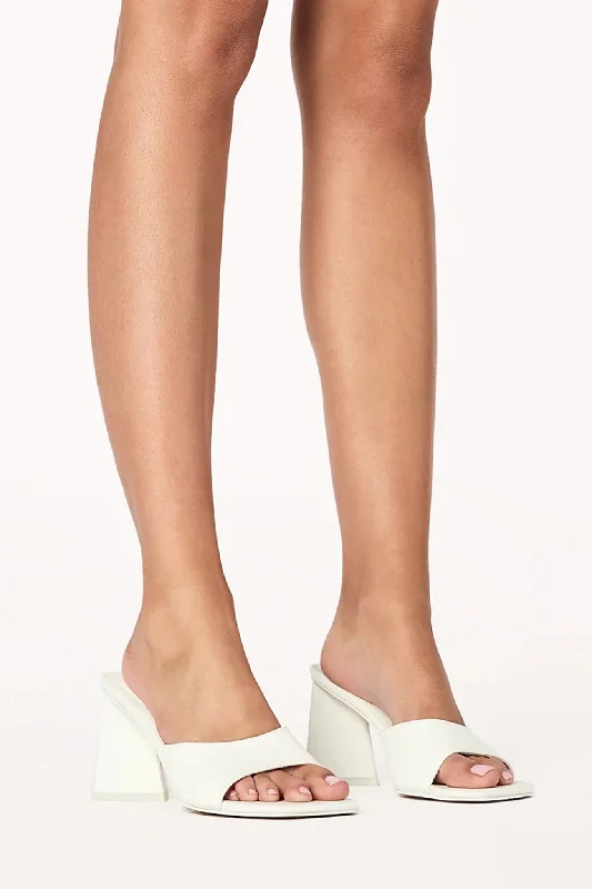 Trendy Chunky Heel Pumps for Casual Wear--BiLLiNi Gracen Triangle Block Heel White