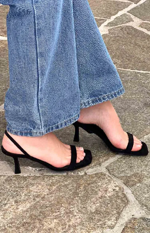 Billini Zayden Black Heels---Fashionable Kitten Heels for Date Night