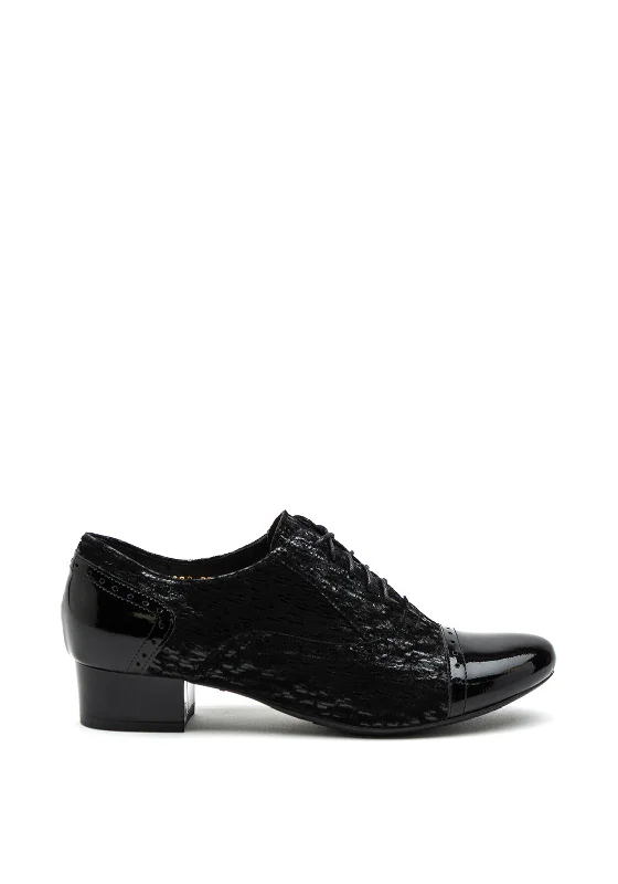 Trendy Chunky Heel Pumps for Casual Wear--Bioeco by Arka Block Heel Brogue Shoes, Black