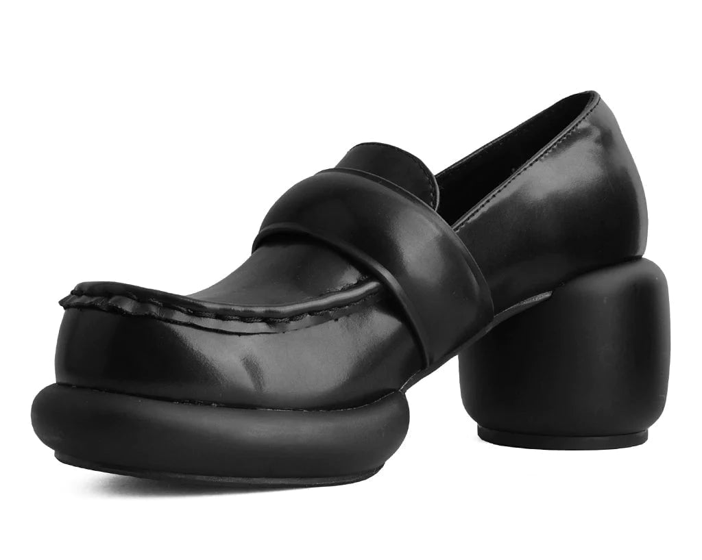 Trendy Chunky Heel Pumps for Casual Wear--Black Bubble II Anarchic Loafer