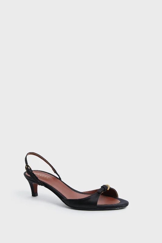 Black Crepe Satin Capricciosa HeelsAffordable Satin Heels with a Luxe Touch