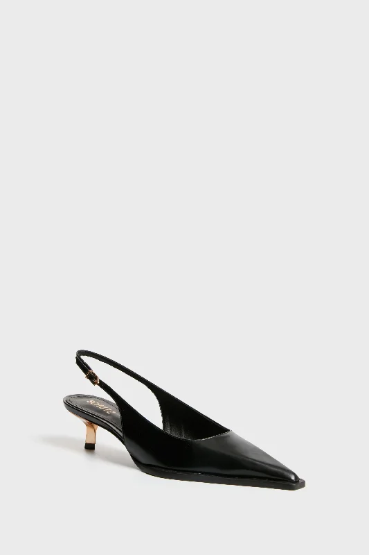 Stiletto Heel Pumps with Perfect Fit--Black Daria Sling Heels-Fashionable & Classic