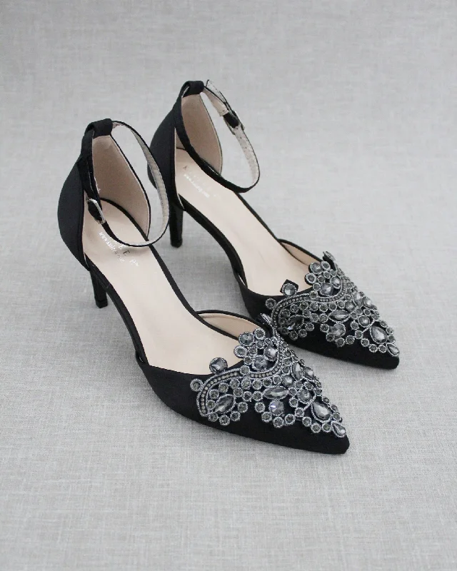 Affordable Rhinestone Pumps for a Dazzling Look---Embellished Rhinestones Evening Heel