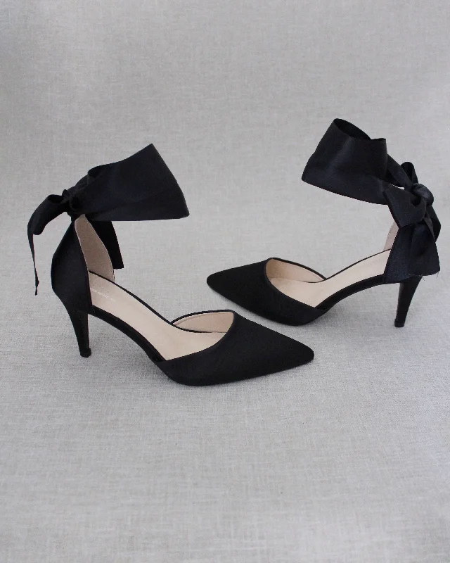 Evening Heels With Ankle Ribbon---Elegant Evening Heels for Weddings and Parties