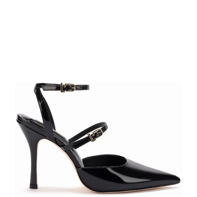 Sleek and Shiny Patent Pump Heels for a Polished Look--Kris Pump In Black Patent Leather