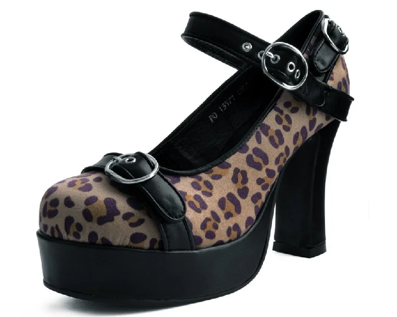 Stylish Platform Heels for Extra Height--Black & Leopard Classic Platform Heel *ALL ITEMS FINAL SALE/NON-RETURNABLE*