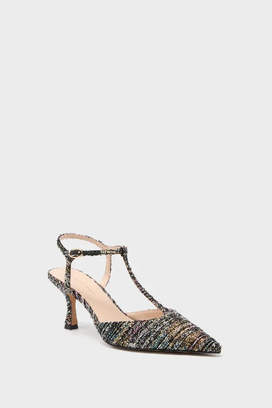 Stiletto Heel Pumps with Perfect Fit--Black Multi Tweed Margot Heels-Fashionable & Classic