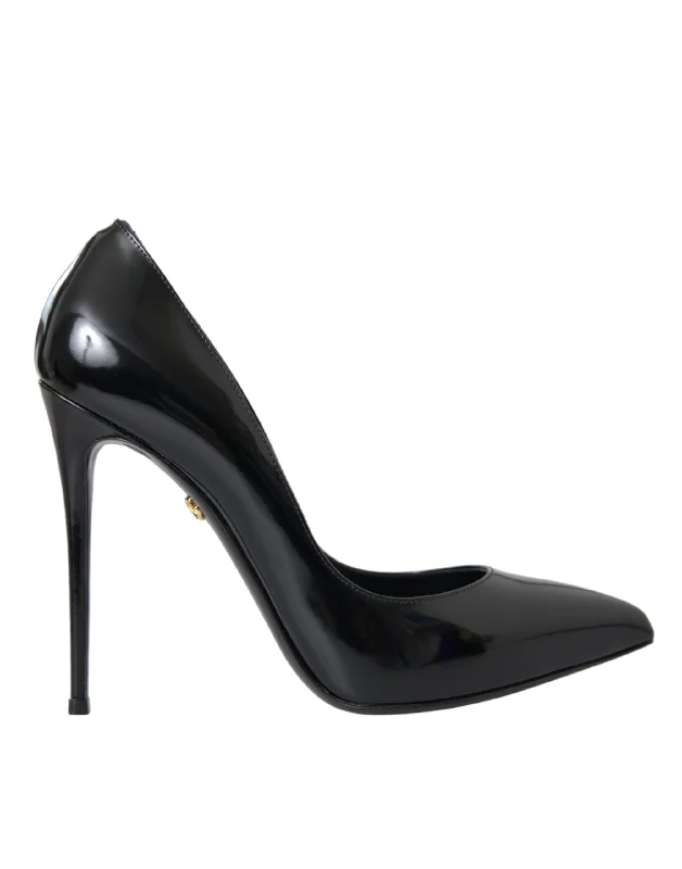 Sleek and Shiny Patent Pump Heels for a Polished Look--Black Patent Leather High Heels Pumps Shoes