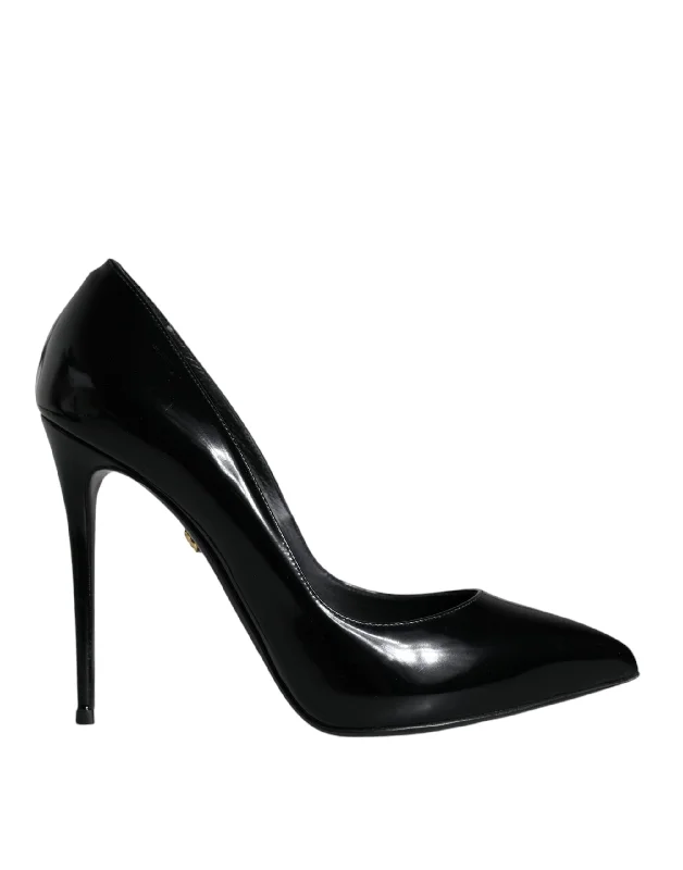 Sleek and Shiny Patent Pump Heels for a Polished Look--Black Patent Leather Kate Heels Pumps Shoes