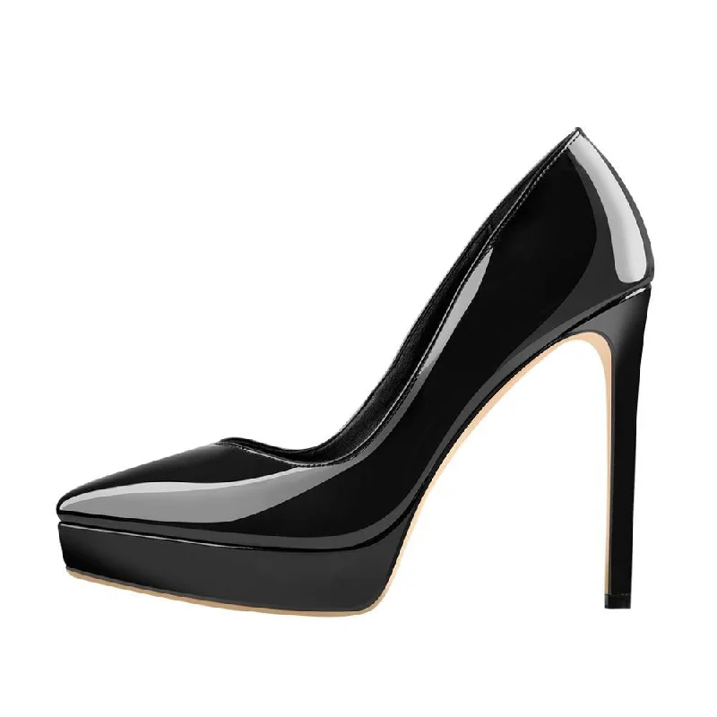 Stiletto Heel Pumps with Perfect Fit--Black Platform Stiletto High Heels Pumps-Fashionable & Classic