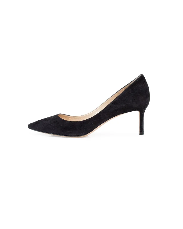 Stiletto Heel Pumps with Perfect Fit--Black Pointed Toe Heels-Fashionable & Classic